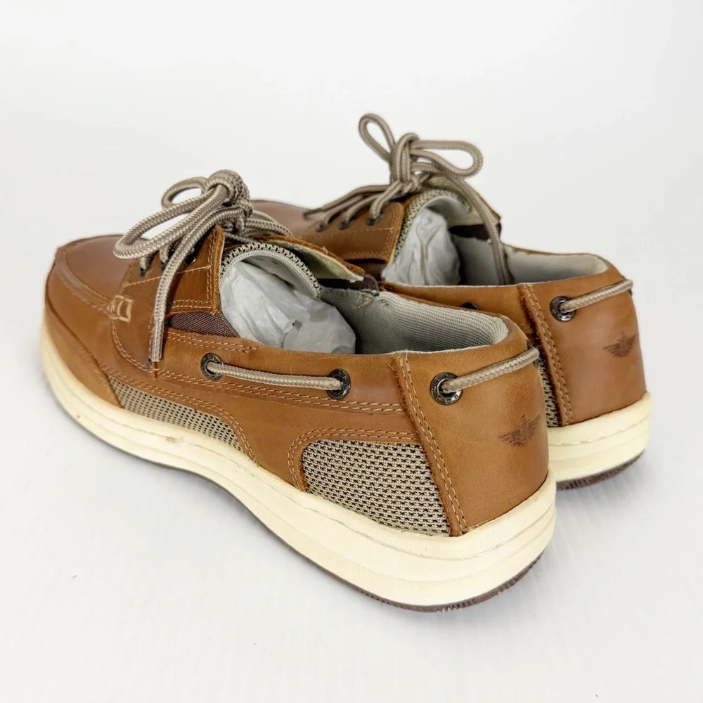 Dockers Beacon Water Stain Resistance Dark Tan Leather Boat Shoes